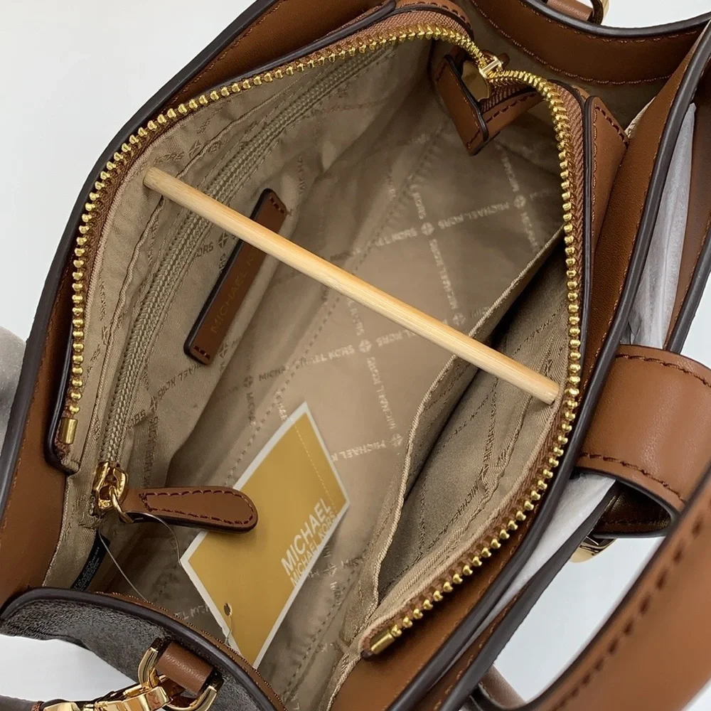 MICHAEL KORS Gabby Small Logo Satchel Crossbody COLOR BROWN NWT